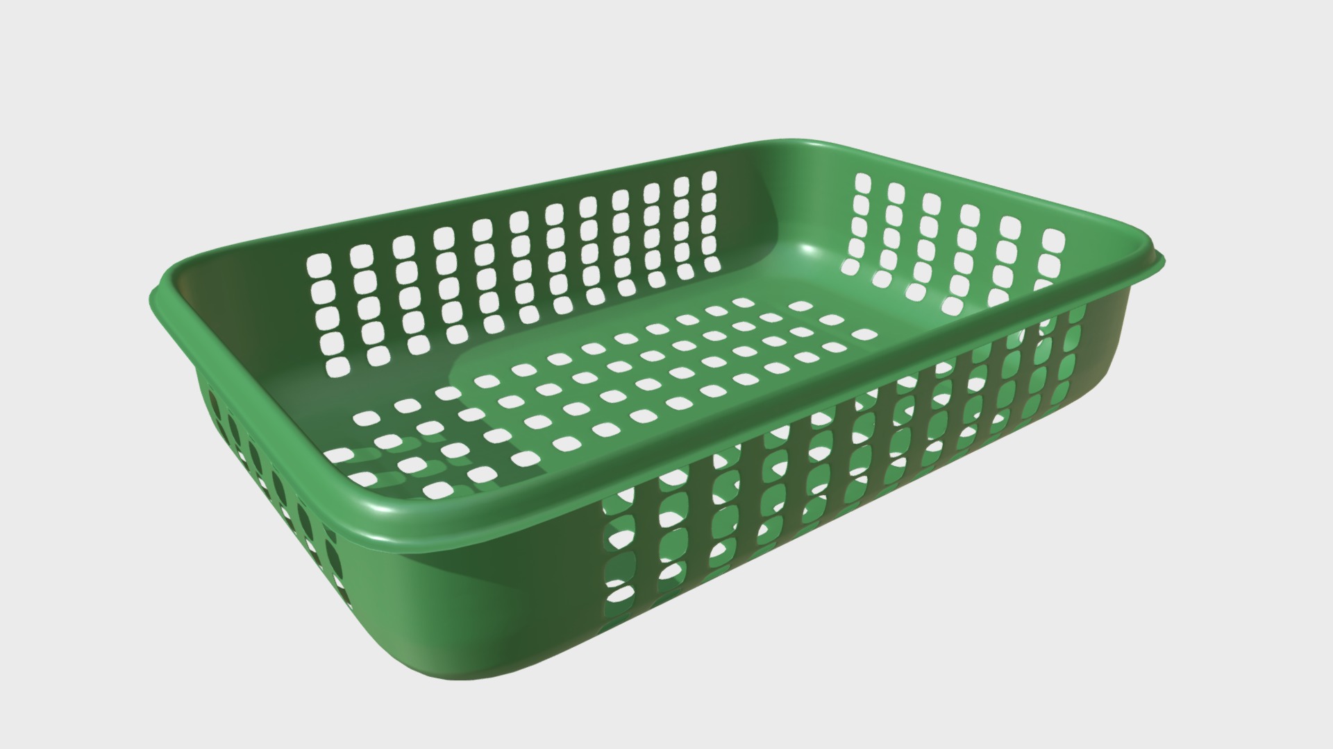 3D model Plastic basket - This is a 3D model of the Plastic basket. The 3D model is about a green plastic object.