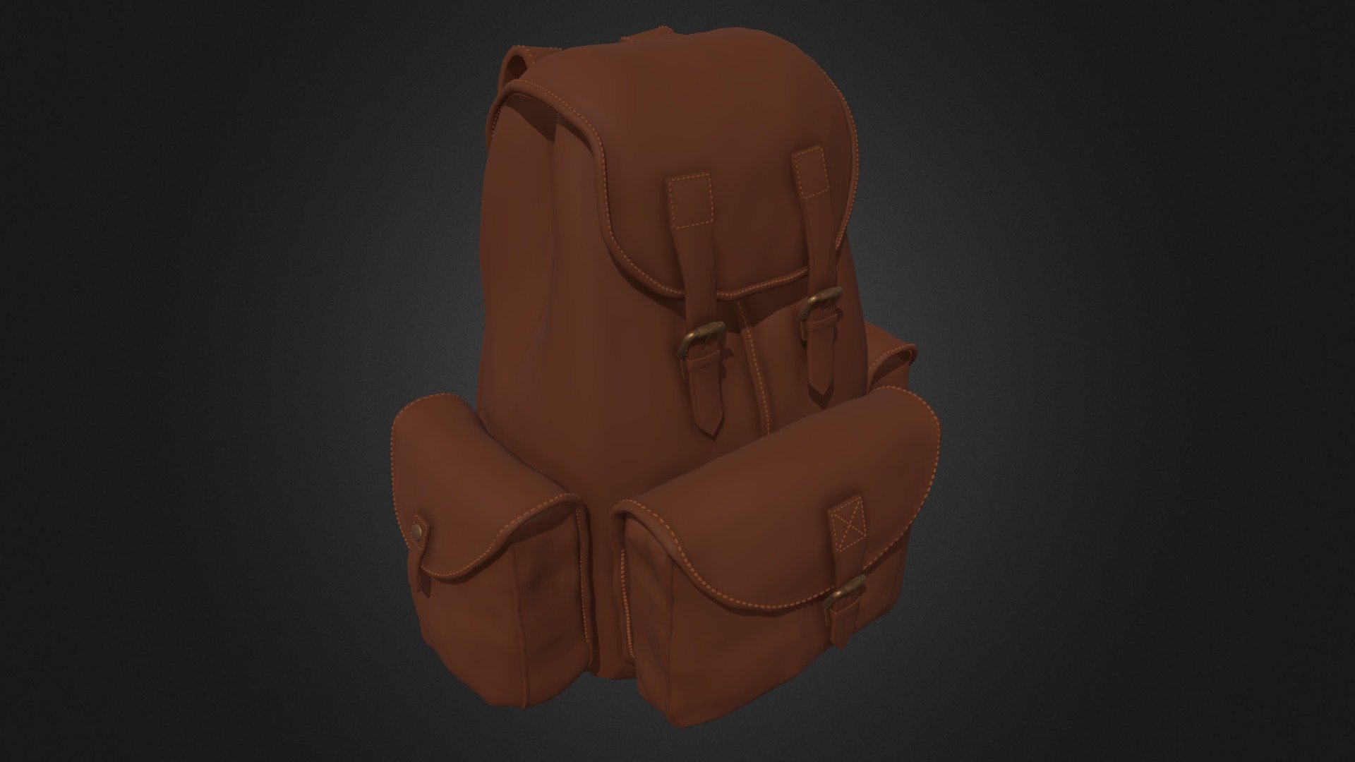 Vintage Leather Backpack - Download Free 3D model by GameDevMoot ...