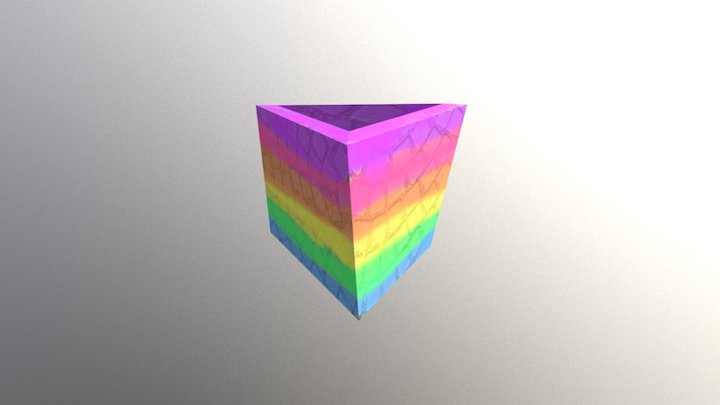 Triangle Pot Rainbow 3D Model