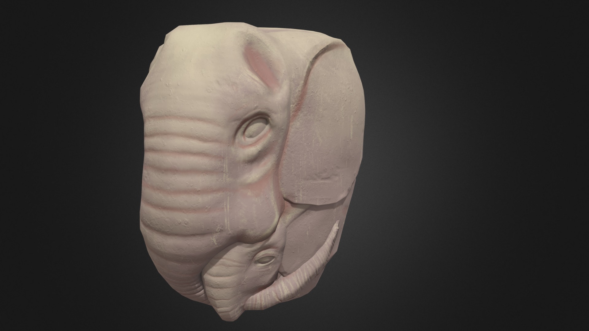 3D model Elephant Mother Pottery - This is a 3D model of the Elephant Mother Pottery. The 3D model is about a close-up of a human skull.