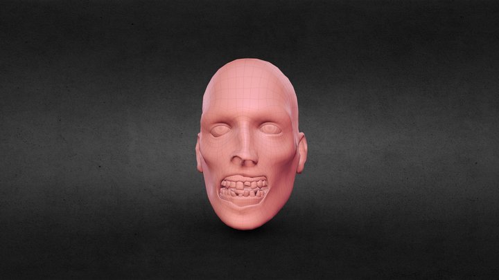 Zombie Head 3D Model