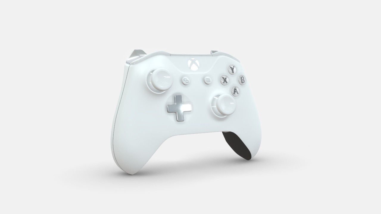 3D model Microsoft Xbox One Controller - This is a 3D model of the Microsoft Xbox One Controller. The 3D model is about a white video game controller.