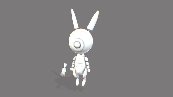 Little Bot Bunny 3D Model