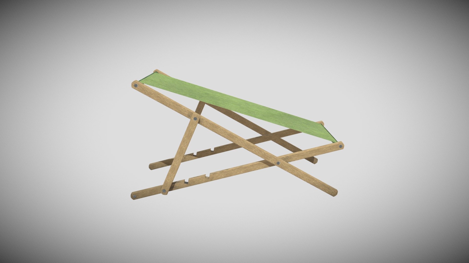 Beach Chair Sunbed low Low-poly 3D model
