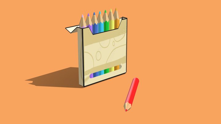 coloring pens 3D Model
