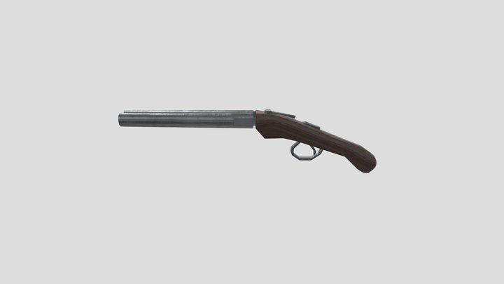 Double Barrel Shotgun Sawed off 3D Model