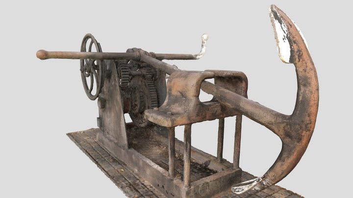 Anchor and winch 3D Model