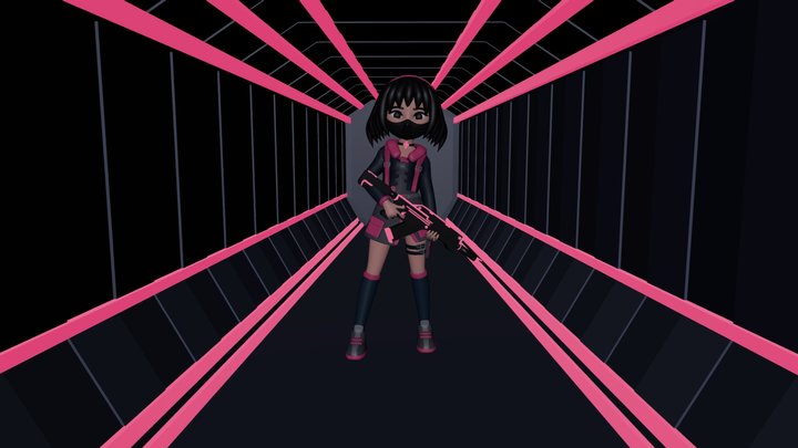 Eleandra in Future (Cyberpunk) 3D Model