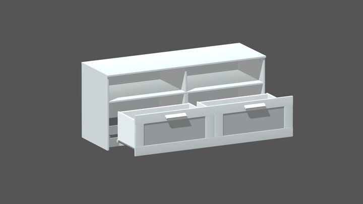IKEA Brimnes TV-bench white 2 Drawers 3D Model