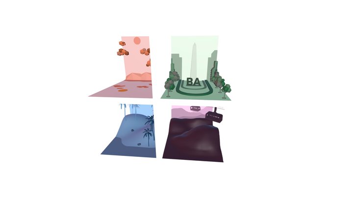 4 Ciudades Sudamericanas. 3D Model