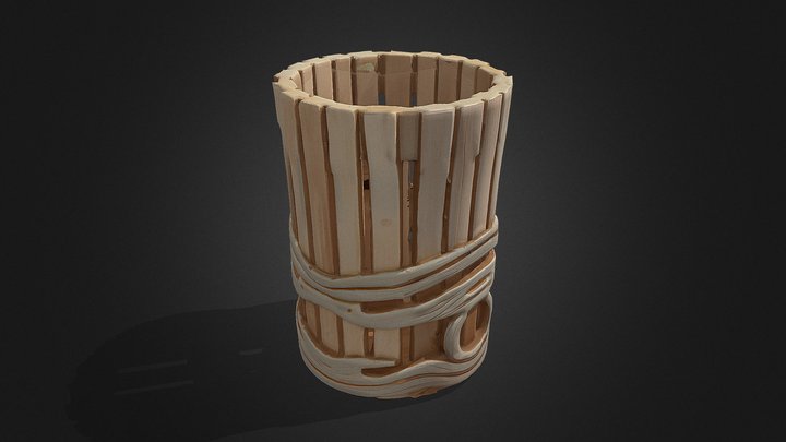 wooden decorative vase 3D Model