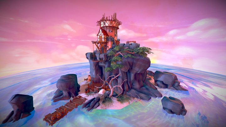 Fantasy Sea Keep 3D Model