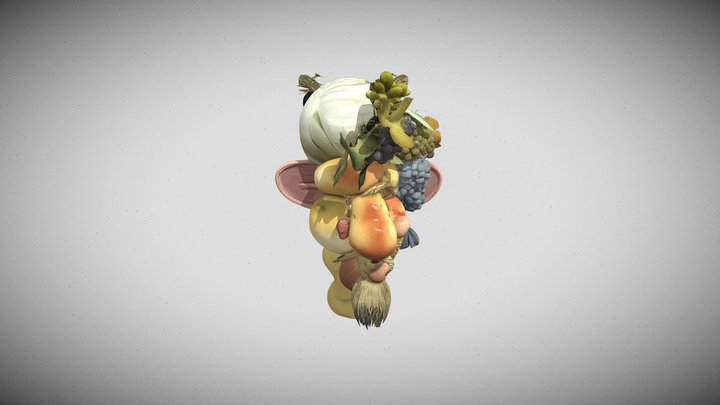 Person made of fruits and vegetables 3D Model