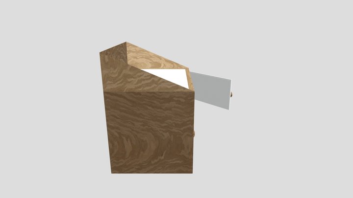 Low Poly Wooden Bedside Cabinet – Kostenloses 3D-Modell STL