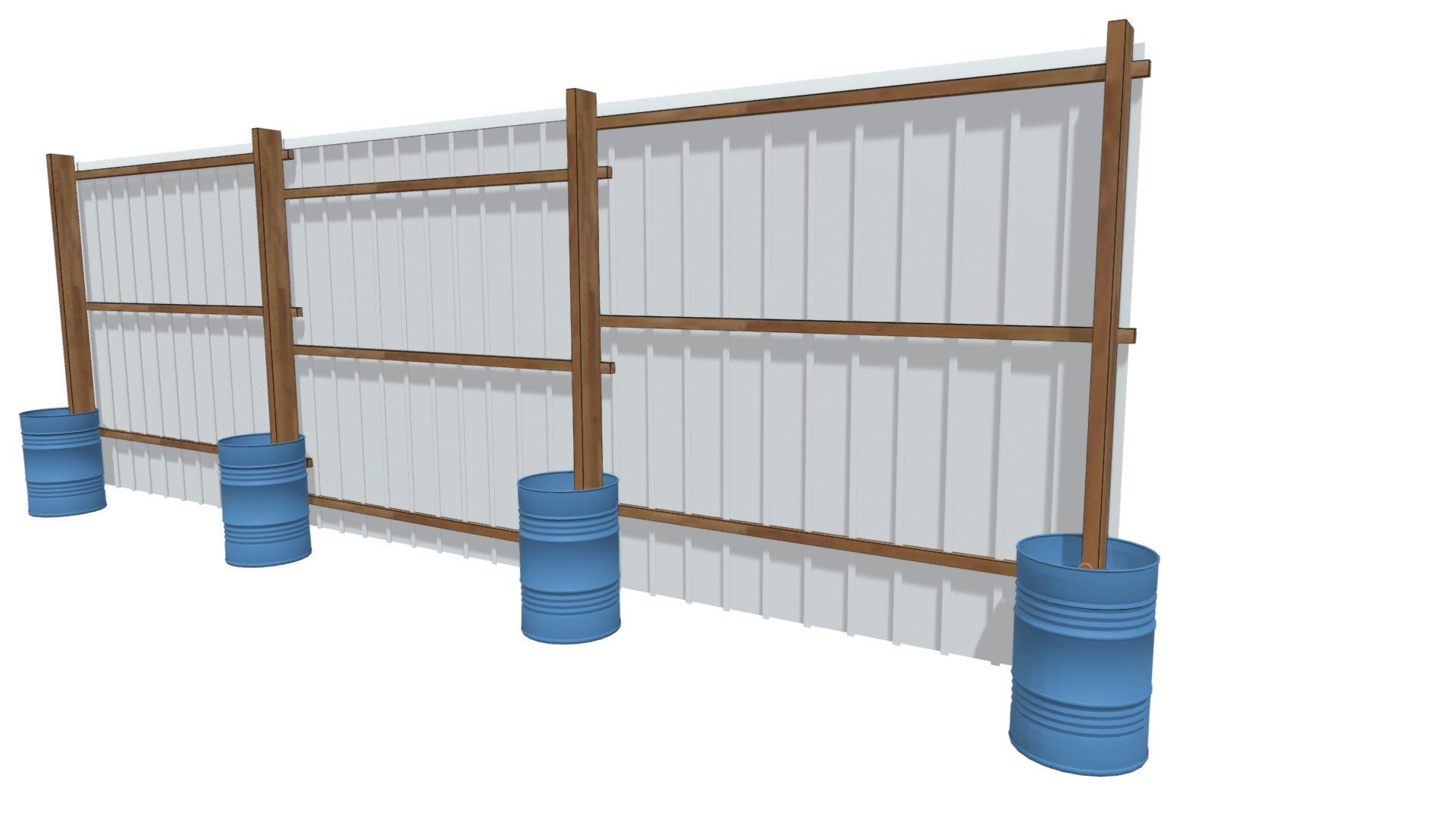 Bardage Lisse V. sur fûts - Ht 3m — Sketchfab embed 3D viewer