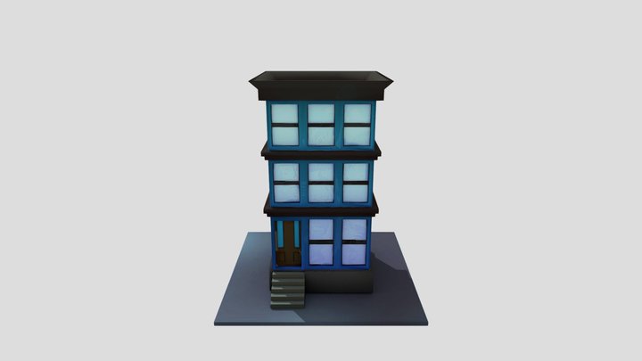 Building blue 3D Model