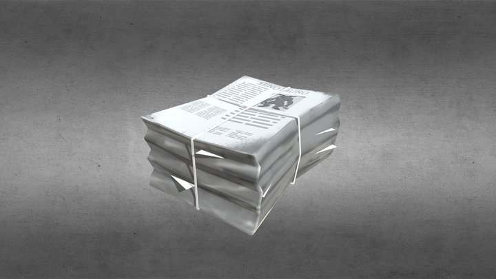 Newspaper Stack 3D Model