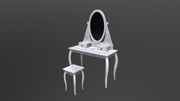 White dressing table 3D Model