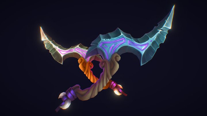Hand-paint swords 3D Model