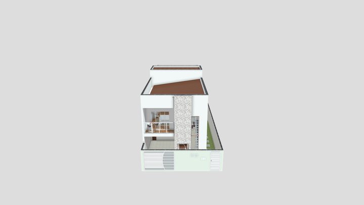 Projeto 3D Residencial - Terreno 8m x 23m 3D Model
