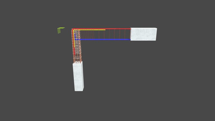 6.7边柱柱顶钢筋构造（梁钢筋锚入柱子） 3D Model