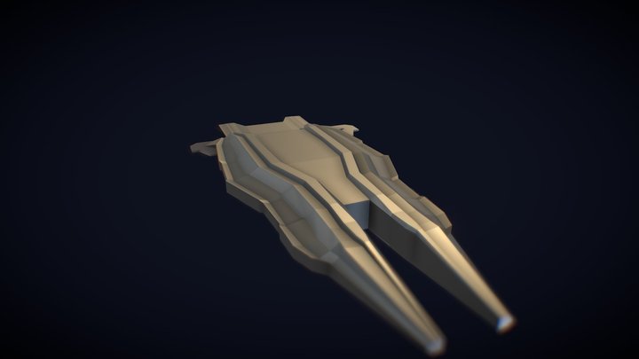 Gold spaceship. (WIP) 3D Model
