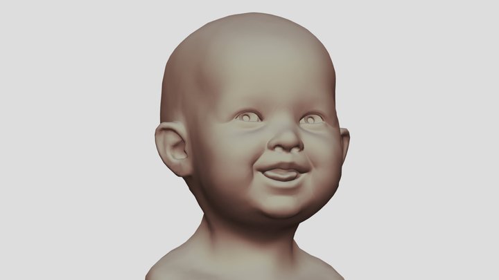 baby realistic portrait practice 3D Model