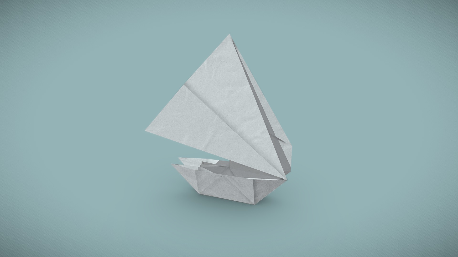 3D model Origami boat - This is a 3D model of the Origami boat. The 3D model is about a paper airplane in the sky.