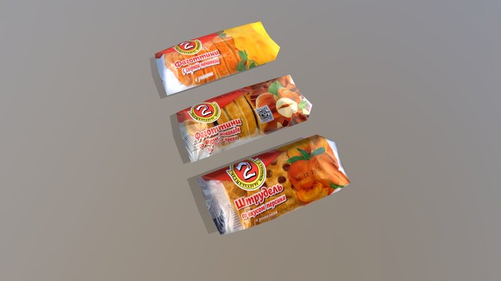 Post-Soviet Low-Poly Food Props 3D Model