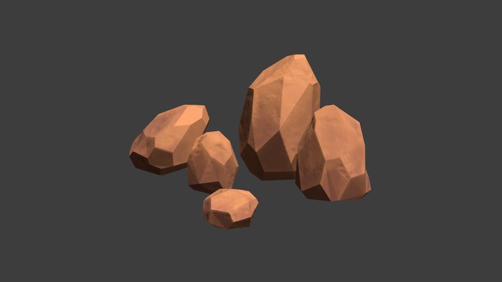 Rocks Desert Lowpoly 3D Model