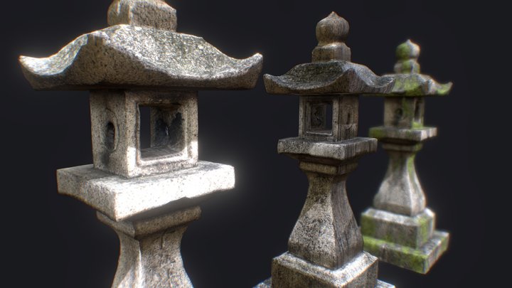 4k PBR Japanese Lantern Toro (3 options) 3D Model