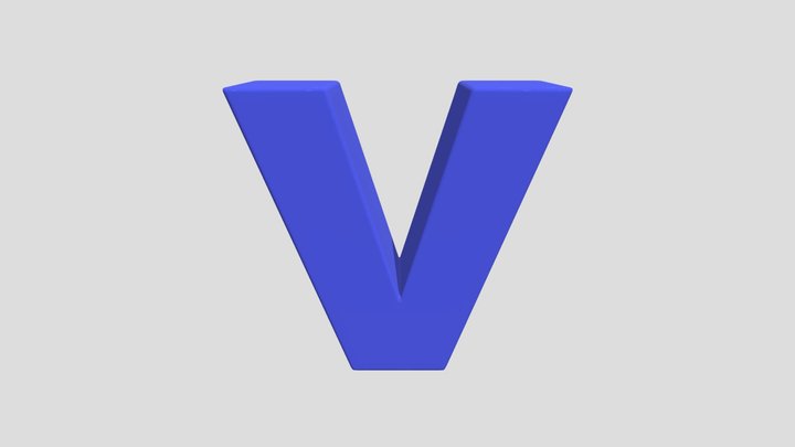V Letter 3D Model