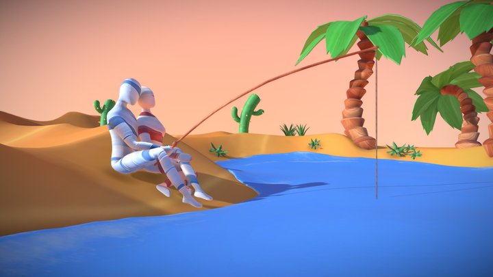 Desert Cube World 3D Model
