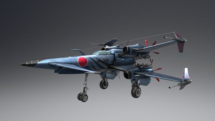 DieselPunk Aircraft V2 3D Model