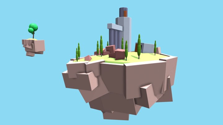 Primitive Floating Isles 3D Model