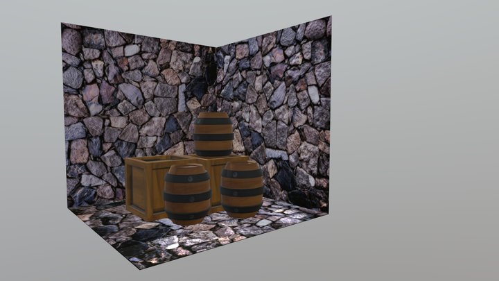 Barrel Crate 3D Model