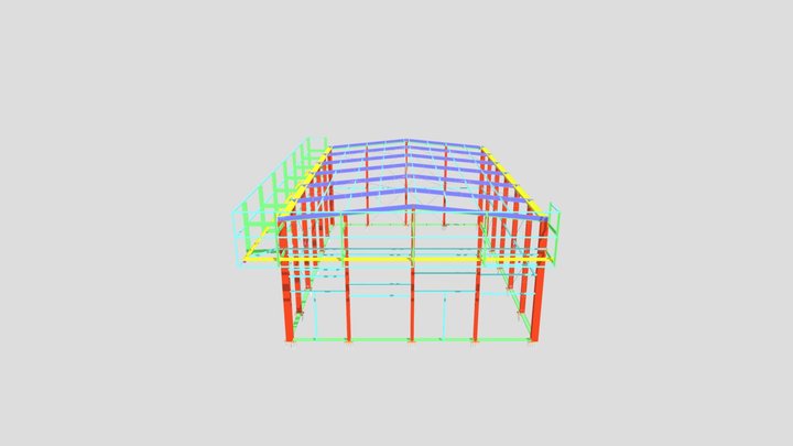 Estrutura Metálica - Galpão Coimbra - MODO 3D Model