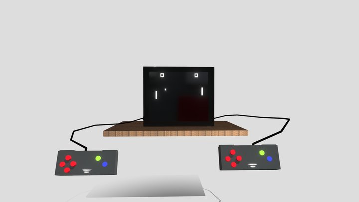 Pong on TV 3D Model