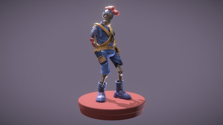 Pyro Skeleton 3D Model