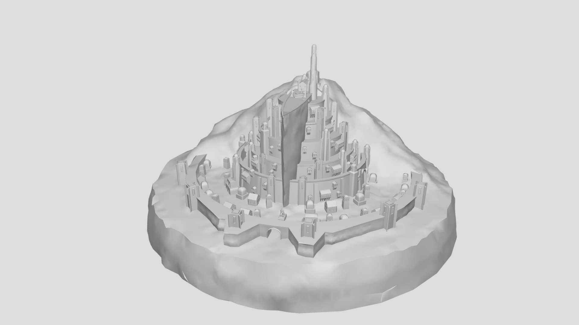 Minas tirith 3D Model in Fantasy 3DExport