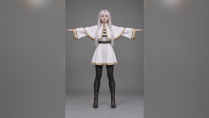Frieren (Frieren) Realistic T-Pose 3D Model