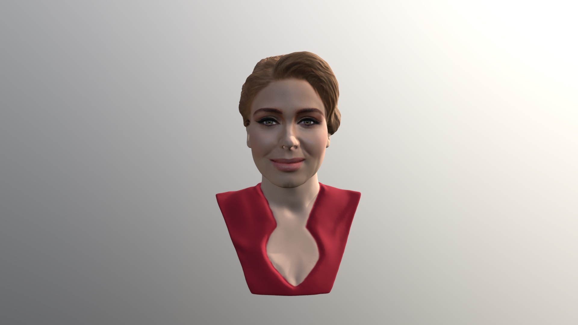 3D model Adele bust ready for full color 3D printing - This is a 3D model of the Adele bust ready for full color 3D printing. The 3D model is about a woman with short hair.