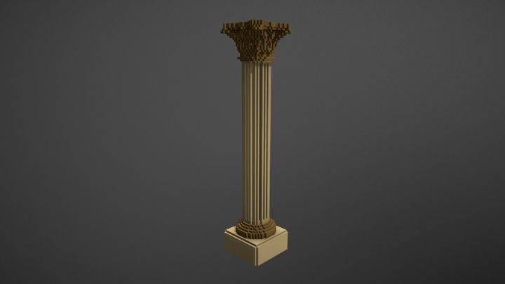 Corinthian column - Voxel model 3D Model