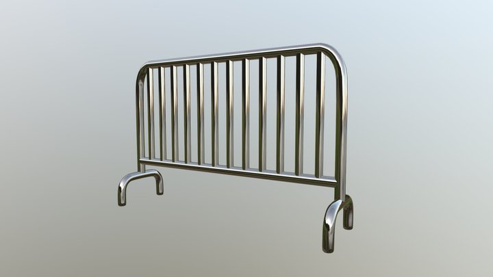 Metal construction fence 3D Model