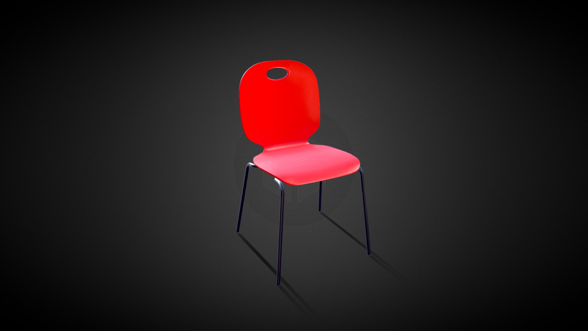 3D model Modern Bentwood Chair - This is a 3D model of the Modern Bentwood Chair. The 3D model is about a red chair with a black background.