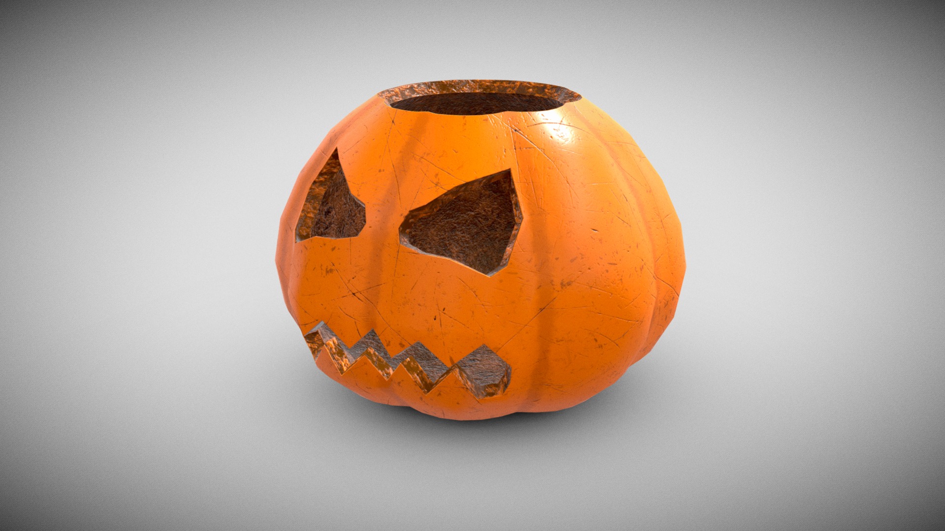 3D model Spooky Pumpkin - This is a 3D model of the Spooky Pumpkin. The 3D model is about a carved pumpkin with a face.