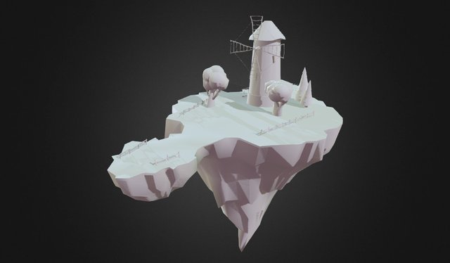 Flying Island 3D Model