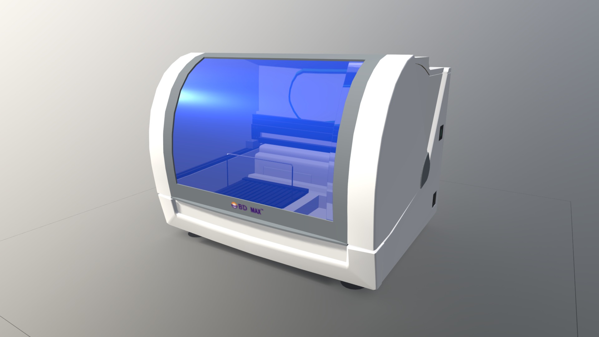 3D model BD Max - This is a 3D model of the BD Max. The 3D model is about a white rectangular object with a blue screen.