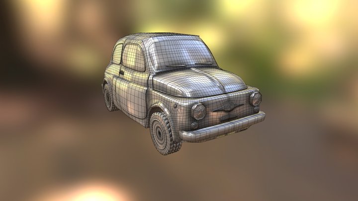 Original Fiat 500 Car 3D Model