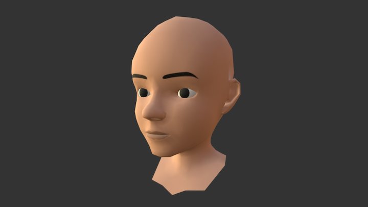 Male Character Face 3D Model